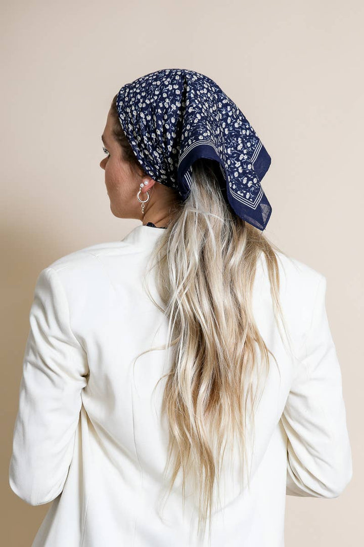Cotton Field of Flowers Bandana - Muted Color Tones: Berry