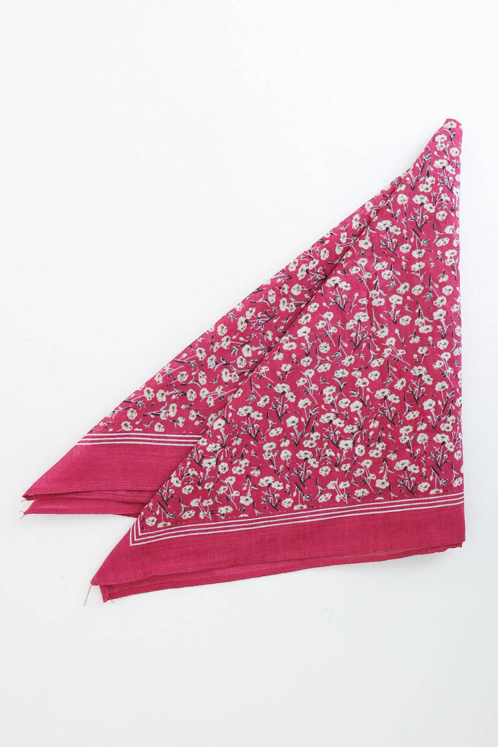 Cotton Field of Flowers Bandana - Muted Color Tones: Berry