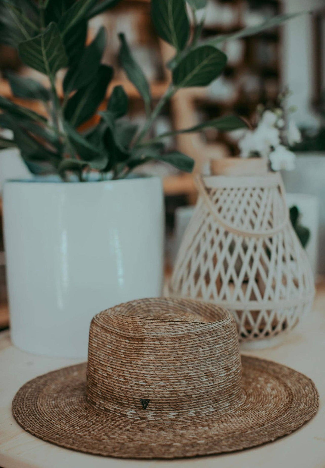 Sadie | Palm Straw Rancher Hat Wide Brim: M/L