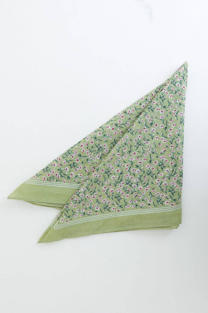 Cotton Field of Flowers Bandana - Muted Color Tones: Berry