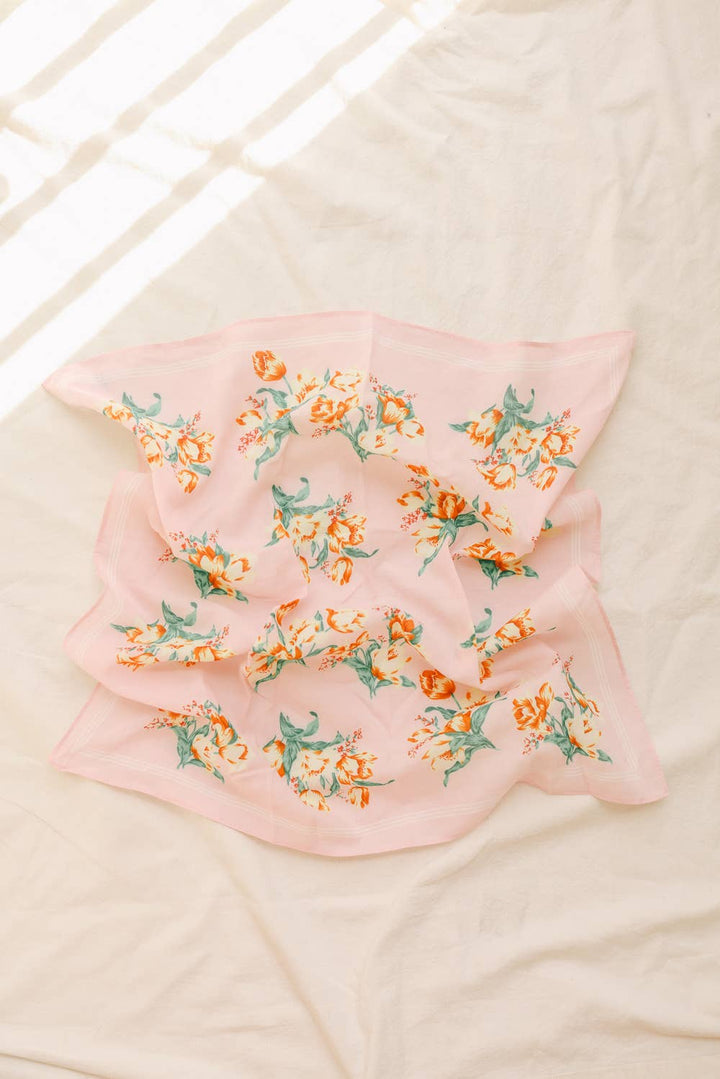 High-Quality Orchid Pattern Bandana - Ideal for All Seasons: Mauve