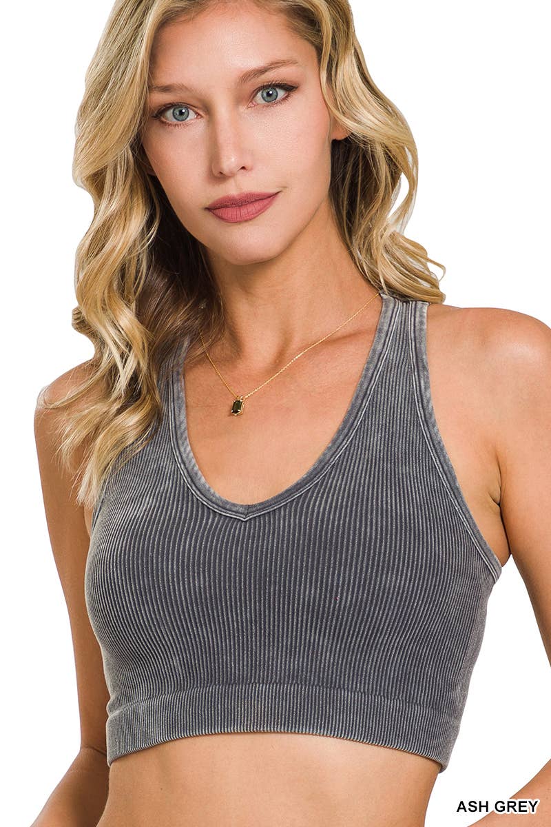 SI-23946 WASHED RIBBED CROPPED RACERBACK TANK TOP