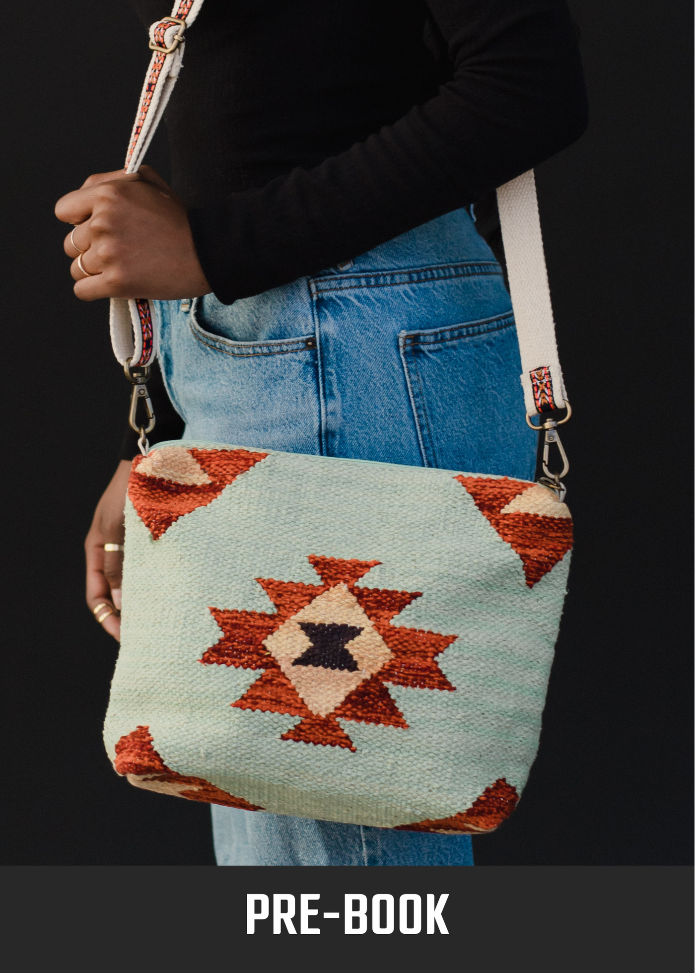 Mint & Multicolored Aztec Crossbody
