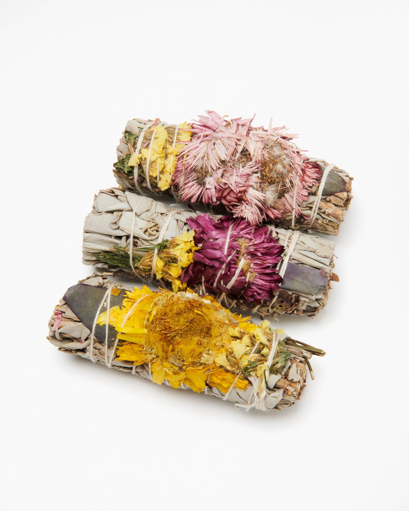 White Sage + Eucalyptus, Cloud + Purple Flower Smudge Sticks