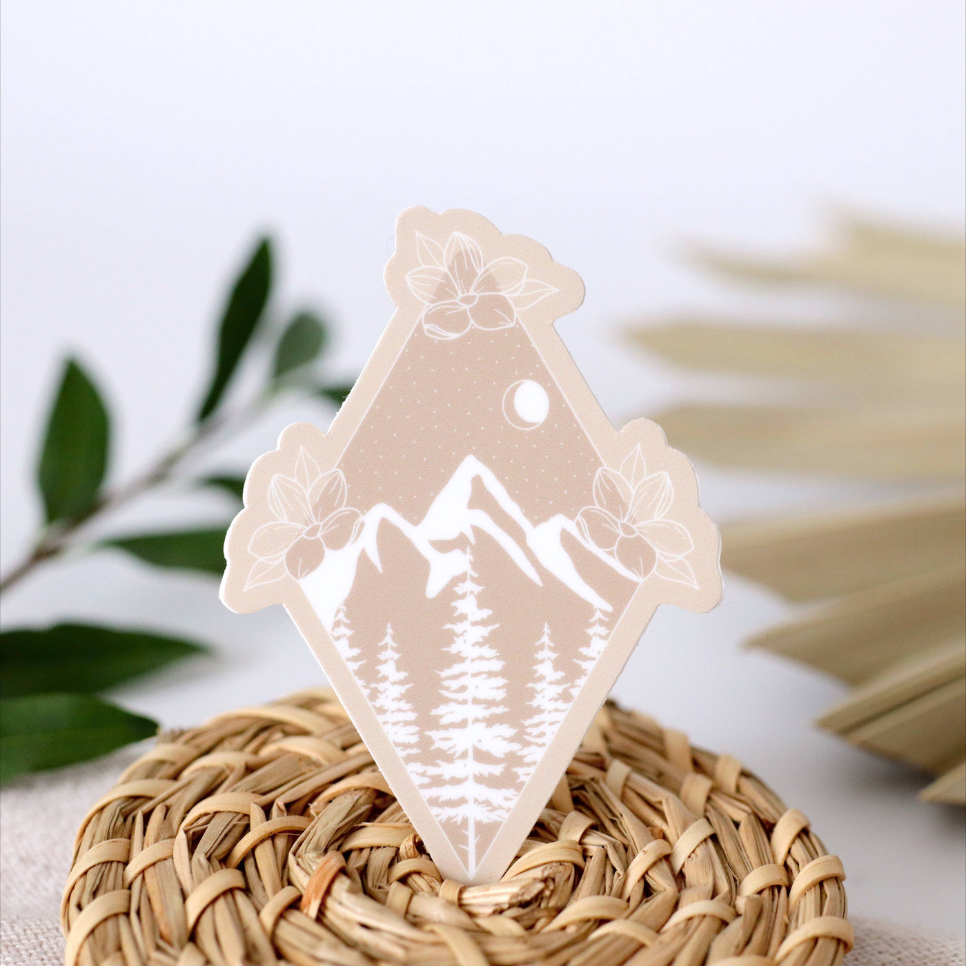 Neutral Mountains Boho Vinyl Sticker