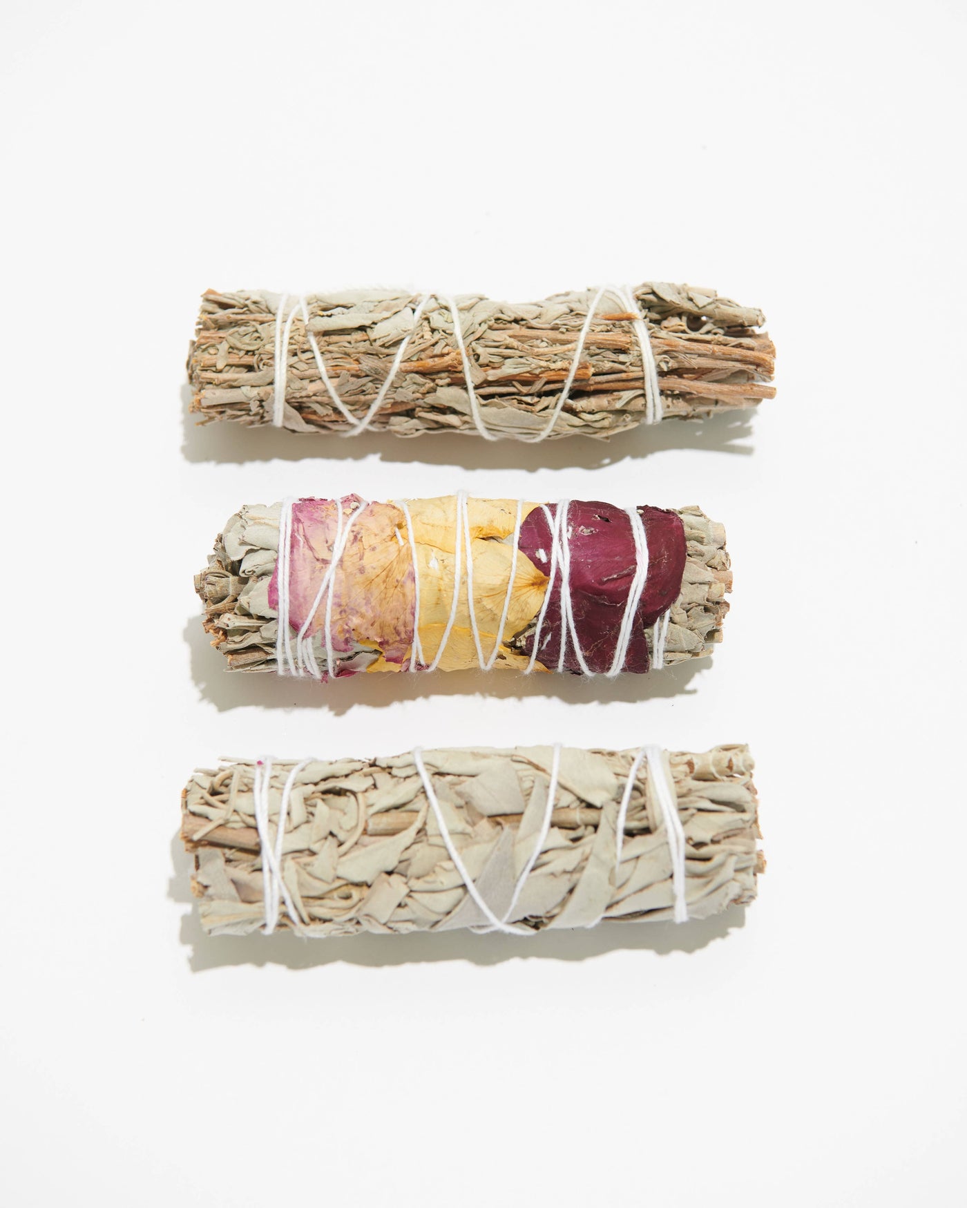White Sage + Rose Petals Smudge Stick